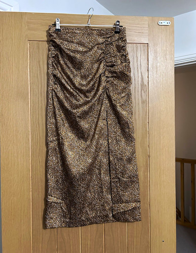 Zara brown leopard print midi - zara,