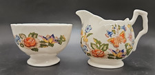 Aynsley Cottage Garden Sugar Bowl and Milk Jug Creamer