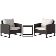 Outsunny 3PCS Bistro Set with Table and Chairs, Refurbished