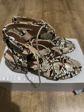 New Look Women Shoes Size 4/37 Small Heels  Snake Print