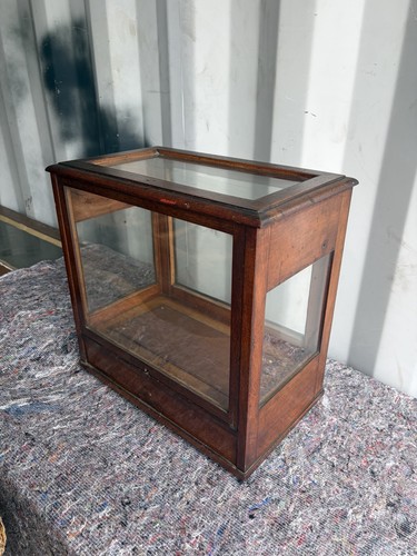 Vintage glass fronted wooden - glass,