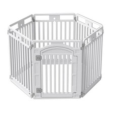 GUPAMIGA FOLDABLE PUPPY PLAYPEN WITH DOOR 130 X65 X 80CM WHITE