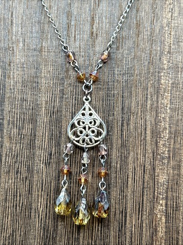 Delicate necklace amber - necklace,