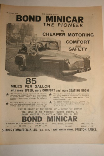 1956 advert for bond - for, minicar"
