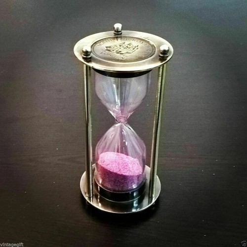 Brass antique hourglass - brass, sand