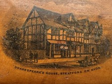 WILLIAM SHAKESPEARE HOUSE STRATFORD UPON AVON WOODEN BOX RARE ANTQUE