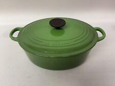 Le Creuset Oval Casserole Dish Dutch Oven Green 27 Cast Iron