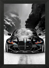 Black BMW M4 in Snowy