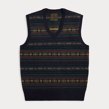 Polo Ralph Lauren Fair Isle 100% Wool v-neck sleeveless vest size S NWT RRP £319