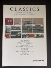 OPEL IRMSCHER Classics Manta B Kadett D Senator B Omega Brochure UK ENGLISH