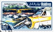 De Havilland Canada DHC-2 BEAVER STOL Floatplane / Seaplane Aircraft Stamp