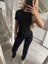 Women Ribbed Button Through