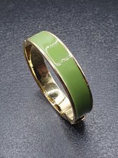 SIGNED HARRODS GREEN ENAMEL GOLD PLATED BANGLE