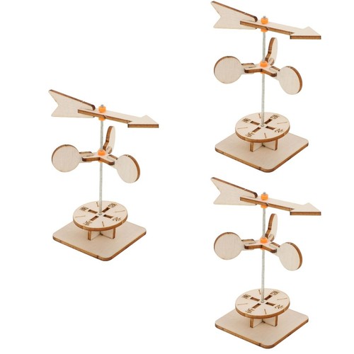 3pcs kids diy wooden wind - wind, vane