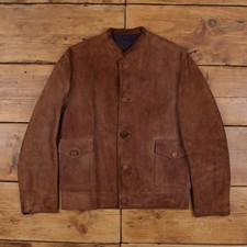 Vintage Leather Jacket S 80s Suede Brown