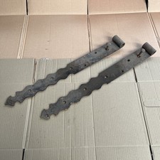 Old Heavy Duty Rustic Vintage Gate Or Door Hinges 2x 27 In  Long