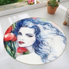 3D Red Poppy Blue Girl ZHUA349