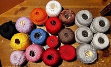 Ancora-Cotton Thread-Lot 19x-900g-Lilac-Yellow-Orange-Blue-Pink-Red-grey-Crochet