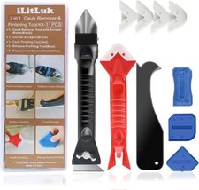 Caulk Remover & Finishing Tool Kit | Silicone Grout Scraper Spatula Set