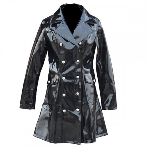Women black pvc leather - black,