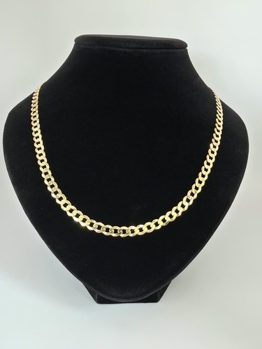 9ct gold flat - flat, cuban