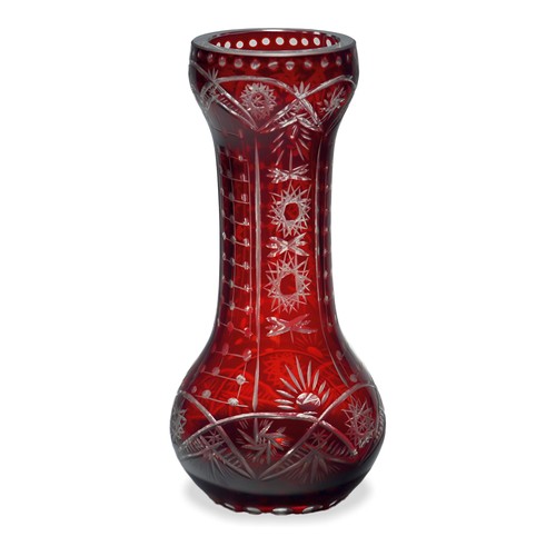 Bohemia red lead crystal vase - crystal,