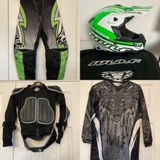 Motocross Wulf Brand Age 8/10  body-armer, Helmet, Shirt, Trousers