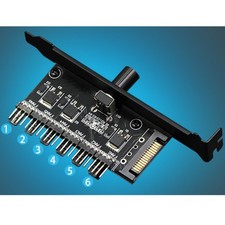 1/2Pcs 6 ways 3pin 4pin PCI Cooling Fan Speed Controller PC Case Fan Adapter Kit