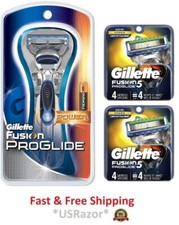 9 GILLETTE FUSION Proglide Power Razor Blades Refill Cartridge Shaver Handle 4 8
