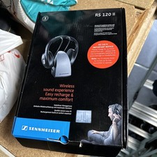 Boxed Sennheiser RS 120 II On-Ear Wireless RF Headphones &Charging Cradle
