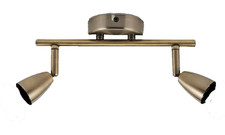 2-Way Adjustable Bar Spotlight IP-20 Semi Flush Ceiling Light Antique Brass