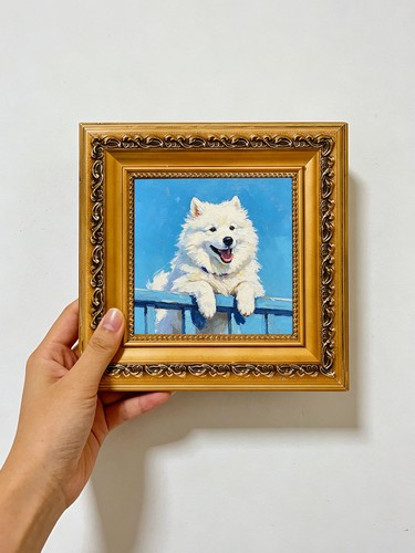 Samoyed dog blue sky - dog, ,dining
