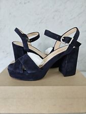 Russell & Bromley Navy Blue Heels Leather Platform UK 3 EU 36 Shoes Sandals NEW