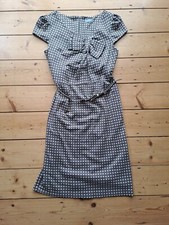 M & S Per Una, Coffee & Cream 1940's Polka Dot Dress Size 14, Fully Lined, BNWOT