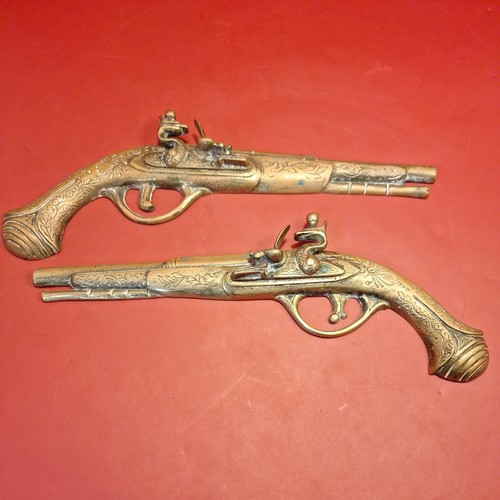 Vintage pair ornate brass - ornate,