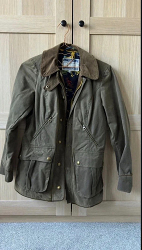 Joules wiscombe green waxed - green,