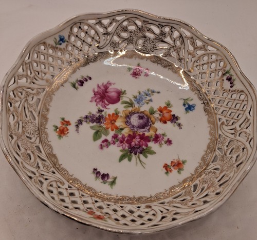 Dresden floral porcelain fruit - floral,