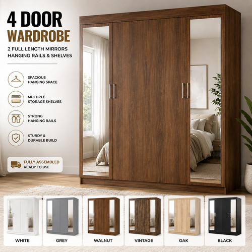 Door wardrobe with mirrors - 4,