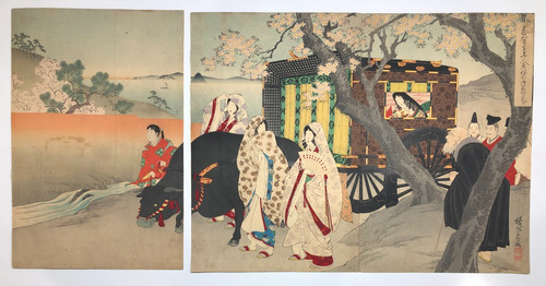 Chikanobu woodblock print - chikanobu,