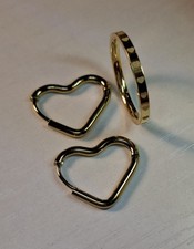 Gold Stainless Steel Loveheart Ring And Love Heart Earrings