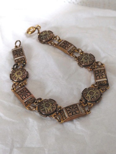 Damascene bracelet linked - bracelet,