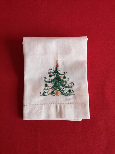 Embroidered christmas napkins - embroidered,