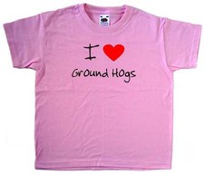 I Love Heart Ground Hogs Pink