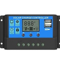 10-30A Solar Panel Regulator Battery Charge Controller LCD Auto Dual USB 12V/24V