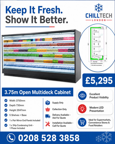 75m open multideck cabinet - 3.75m,