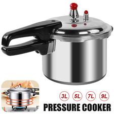 3/5/9L HOME DUAL HANDLE ALUMINUM PRESSURE COOKER KITCHEN CATERING COOKWARE UK