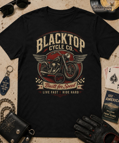 Blacktop cycle shop shirt - shop, t-shirt