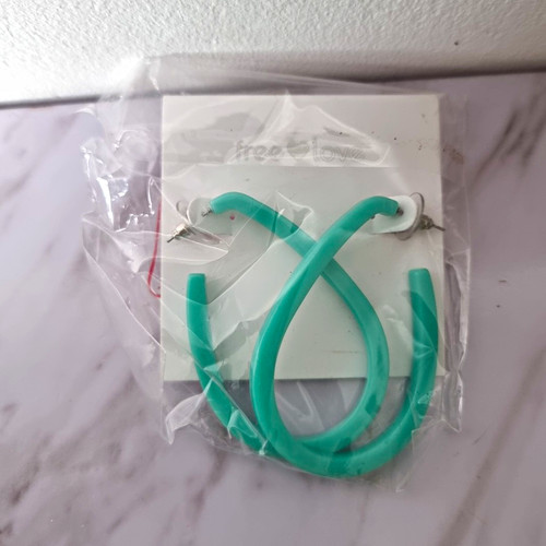 Green plastic round hoop - green,