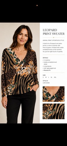 Leopard animal print knit - leopard,