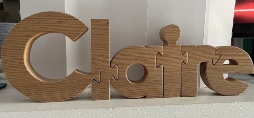 Freestanding wooden name - freestanding,